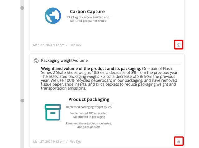 In the Token Explorer interface, a small lock icon indicates which data
attributes have been set to private or restricted
status.