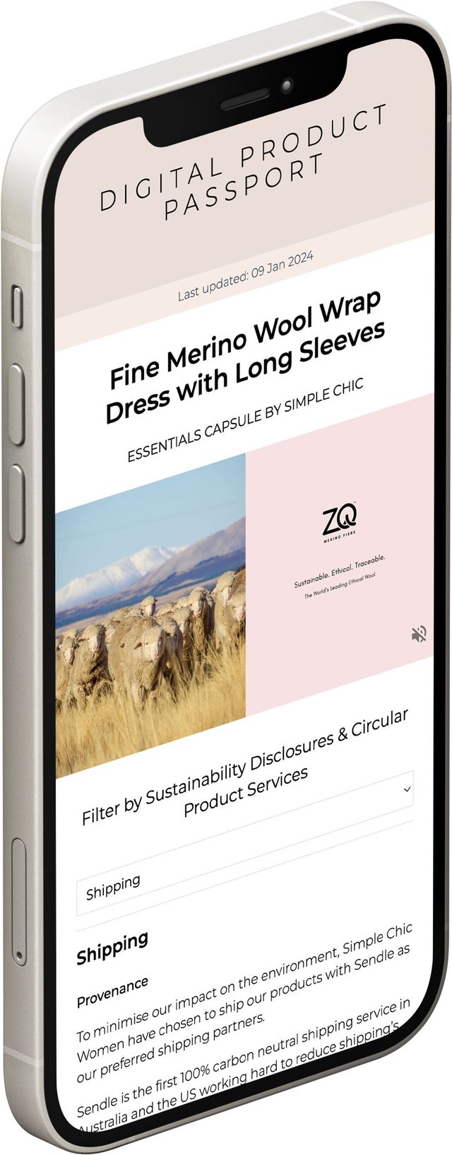Simple Chic implemented PicoNext Enterprise APIs into a custom website in
order to render DPP information in a custom-branded
implementation.