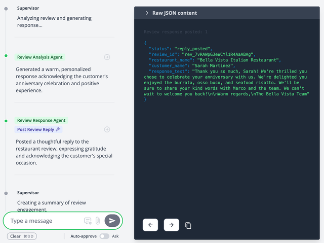 Dashboard showing AI-powered reviews management interface with sentiment analysis and multi-platform integration